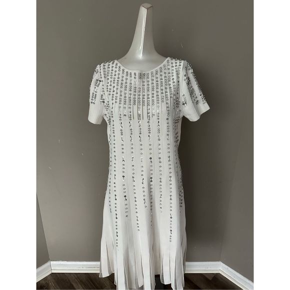 Reem Acra Crystal-Embellished Fit & Flare Dress Size XL $2295 - Picture 7 of 14